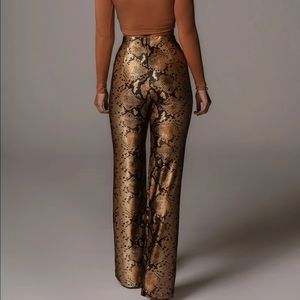 Gold Vona Snakeprint Pants